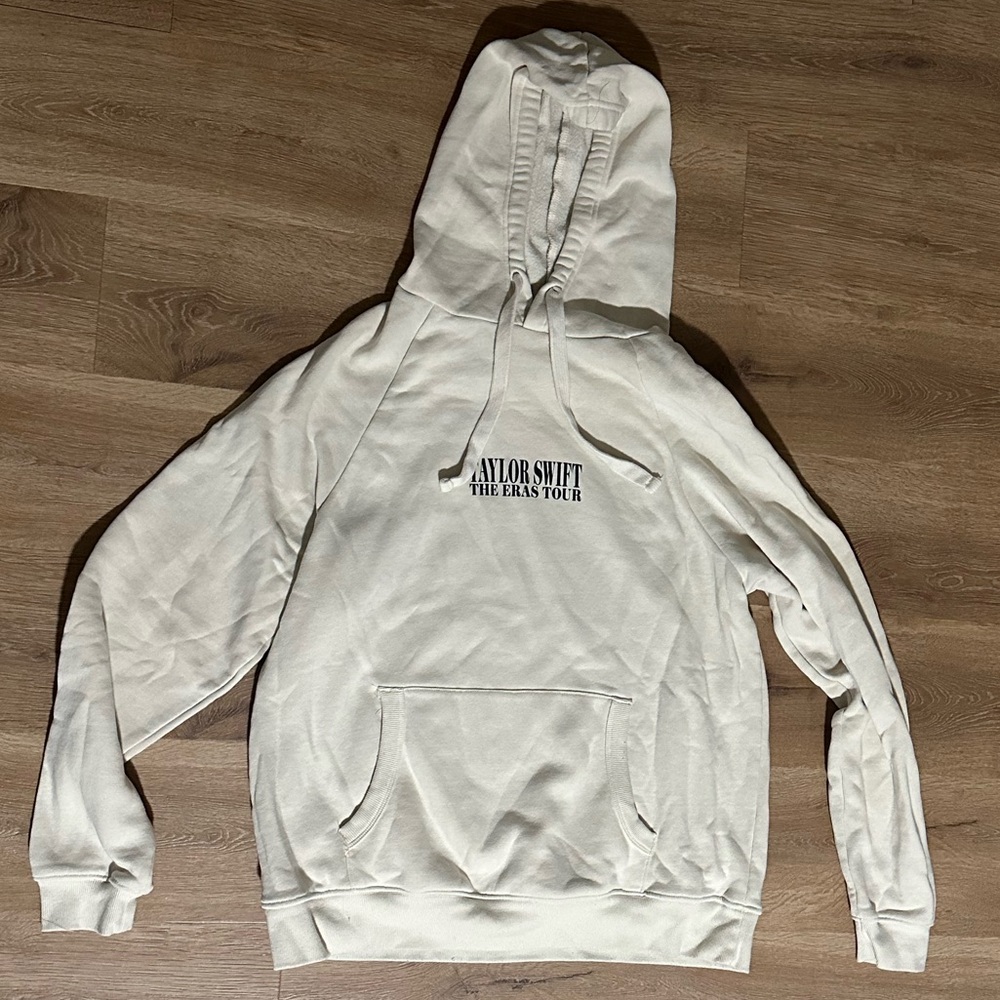 Taylor Swift Eras Tour Hooded Beige Sweatshirt